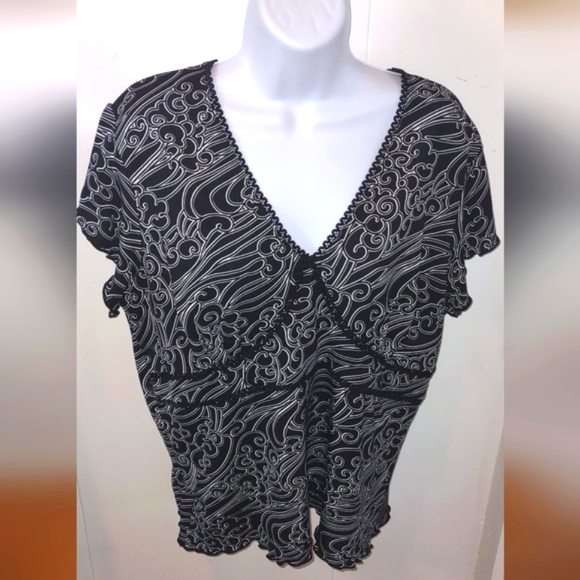 Slit Sleeves Stretch Black Sexy Top - Picture 1 of 9